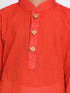 Vastramay Boy's Red Cotton Kurta and Pyjama Set