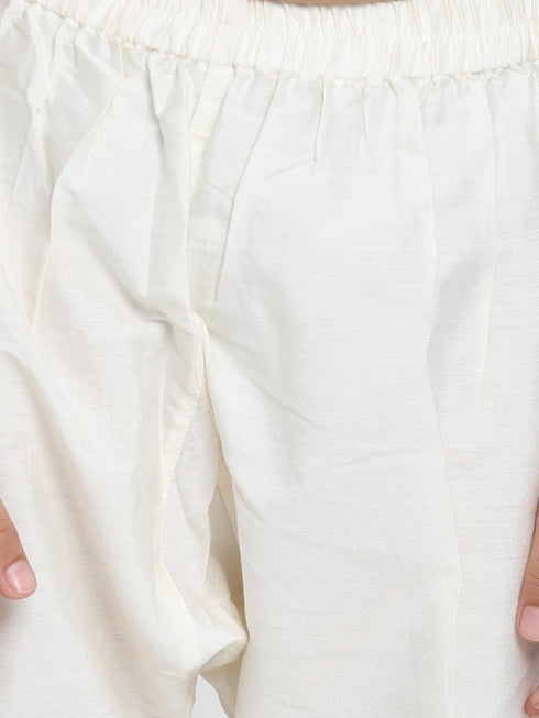 Vastramay Multicolor-Base-Cream Floral Printed Cotton Linen Siblings Set