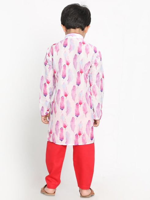 Vastramay Boy's Cotton Silk Digital Printed Kurta and Pyjama Set
