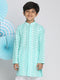 Vastramay Boy's Green Lukhnowi Chikankari Kurta