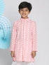 Vastramay Boy's Pink Lukhnowi Chikankari Kurta