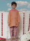 JBN CREATION Boys' Pink Jacquard Kurta Pyjama Set