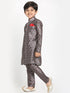 Vastramay Boys Silk Blend Digital Printed Kurta and Pyjama Set