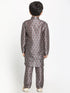 Vastramay Boys Silk Blend Digital Printed Kurta and Pyjama Set
