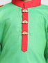 Vastramay Boys Green Cotton Pathani Suit Set