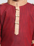 Vastramay Boy's Maroon Cotton Pathani Suit