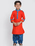 Vastramay Boy's Orange Cotton Pathani Suit