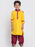 Vastramay Boy's Yellow Cotton Pathani Suit