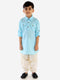 JBN Creation Boy's Blue Cotton Blend Pathani Suit Set