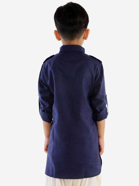 Vastramay Boys' Blue Pathani Kurta