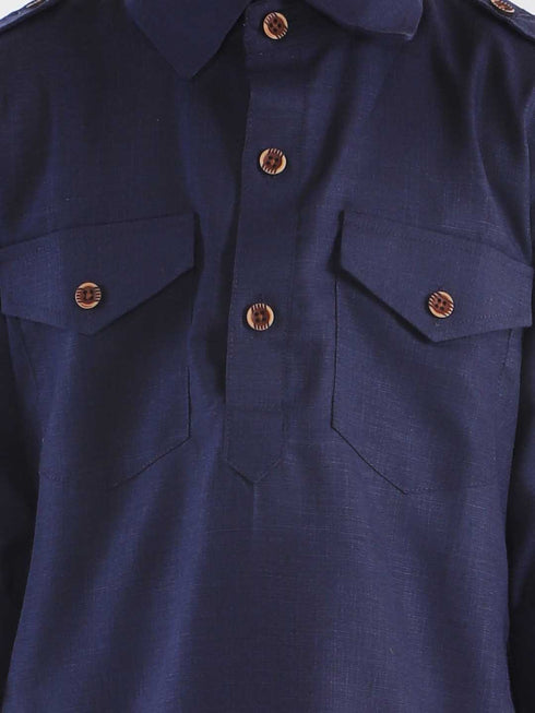 Vastramay Boys' Blue Pathani Kurta