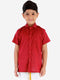 JBN Creation Boys' Cherry Maroon Cotton Short Sleeves Ethnic Shirt