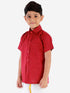 JBN Creation Boys' Cherry Maroon Cotton Short Sleeves Ethnic Shirt