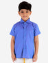 JBN Creation Boys' Turquoise Blue Cotton Short Sleeves Ethnic Shirt