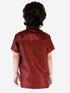 JBN Creation Boys' Wine Silk Short Sleeves Ethnic Shirt