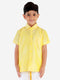 JBN Creation Boys' Butter Yellow Silk Short Sleeves Ethnic Shirt