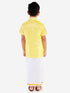 JBN Creation Boys' Butter Yellow Silk Short Sleeves Ethnic Shirt Mundu Vesty Style Dhoti Pant Set