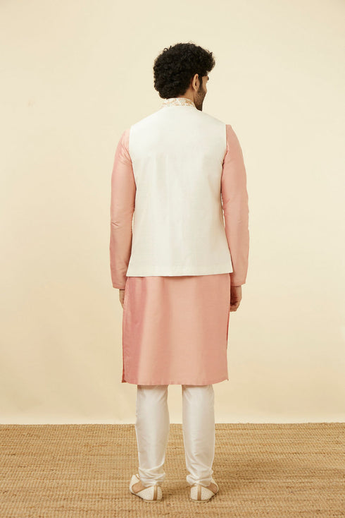 Manyavar Cream Jacket With Multicolor Motifs