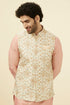 Manyavar Cream Jacket With Multicolor Motifs