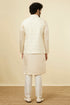 Manyavar Pearled Ivory White Herringbone Patterned Jacket