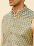 Manyavar True Blue Jaal Patterned Jacket