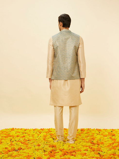 Manyavar True Blue Jaal Patterned Jacket