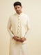 Manyavar Light Cream Buta Patterned Jacket