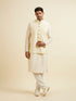 Manyavar Light Cream Buta Patterned Jacket