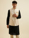 Manyavar Cream Beige Floral Pattern Jacket