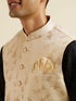 Manyavar Cream Beige Floral Pattern Jacket