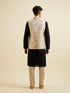 Manyavar Cream Beige Floral Pattern Jacket
