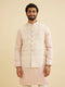Manyavar Soft Pink Chevron Patterned Jacket