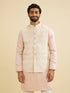 Manyavar Soft Pink Chevron Patterned Jacket