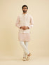 Manyavar Soft Pink Chevron Patterned Jacket