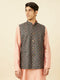 Manyavar Violet Blue Medallion Patterned Jacket