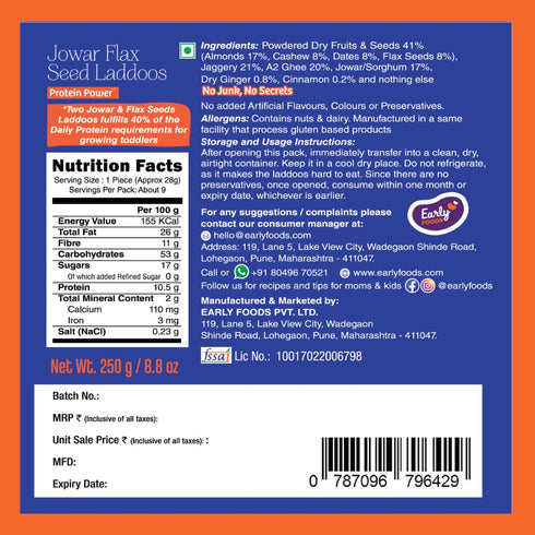 Early Foods Pack of 3 A2 Ghee Laddoos For Kids