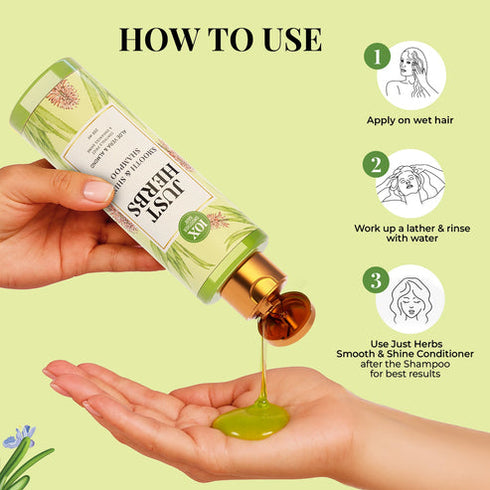 Just Herbs Smooth & Shine Shampoo for Dry and Frizzy Hair