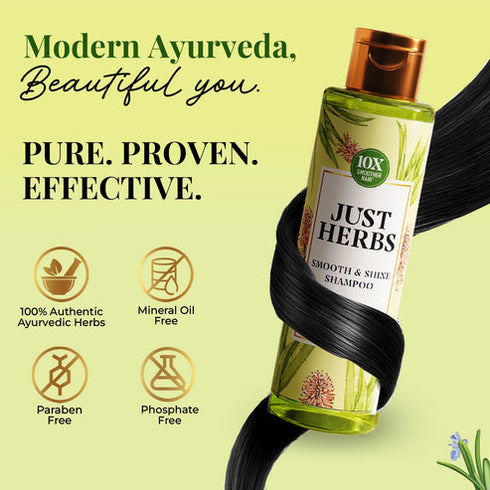 Just Herbs Smooth & Shine Shampoo for Dry and Frizzy Hair