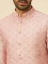 Manyavar Dusty Pink Self Patterned Jacket Set