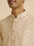 Manyavar Beige Sequin Embroidered Kurta Jacket Set