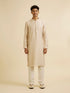 Manyavar Beige Sequin Embroidered Kurta Jacket Set