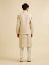 Manyavar Beige Sequin Embroidered Kurta Jacket Set