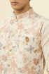 Manyavar Antique White Floral Printed Jacket Set