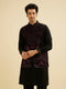 Manyavar Midnight Black Embroidered Jacket Set with Darbar Motifs And Sequin Work