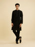 Manyavar Midnight Black Embroidered Jacket Set with Darbar Motifs And Sequin Work