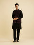 Manyavar Midnight Black Embroidered Jacket Set with Darbar Motifs And Sequin Work