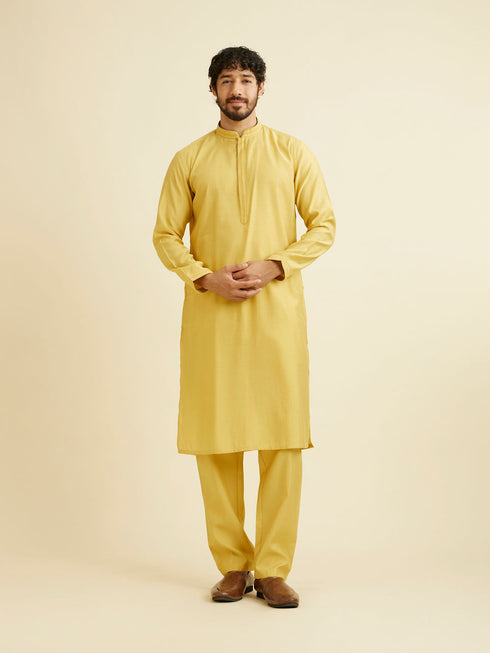 Manyavar Radiant Yellow Kurta Jacket Set