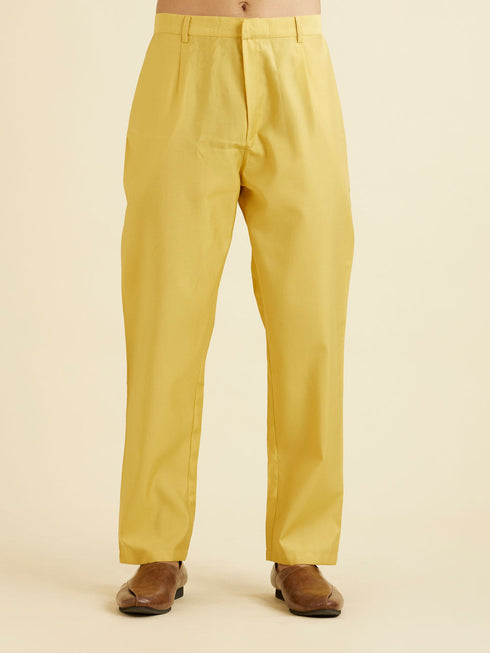 Manyavar Radiant Yellow Kurta Jacket Set
