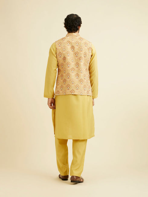 Manyavar Radiant Yellow Kurta Jacket Set