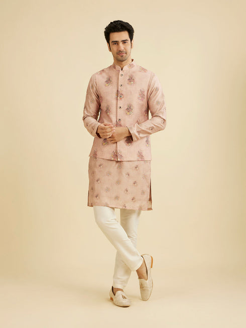 Manyavar Dusty Pink Celebration Kurta Jacket Set